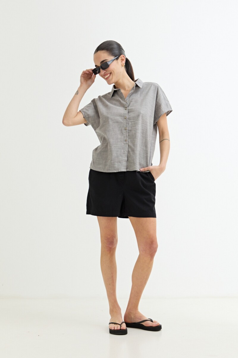 Camisa sin mangas lino GRIS