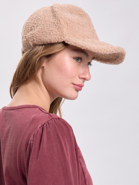 Gorro visera sherpa de mujer Marrón