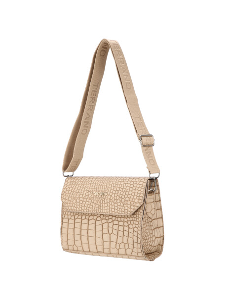 Bandolera Caracas Croco Taupe