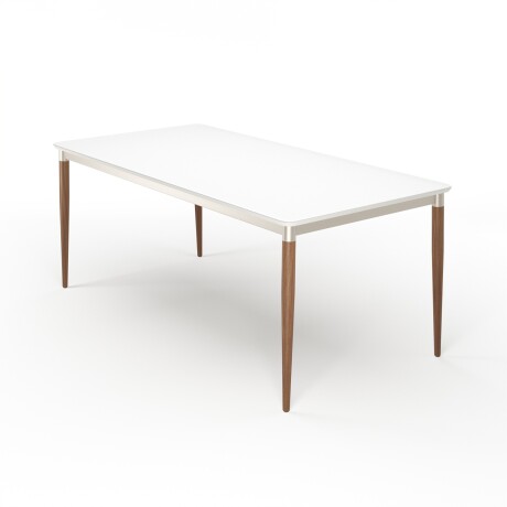 Mesa de comedor Abbey - Con Vidrio - 184 Off White y Natural