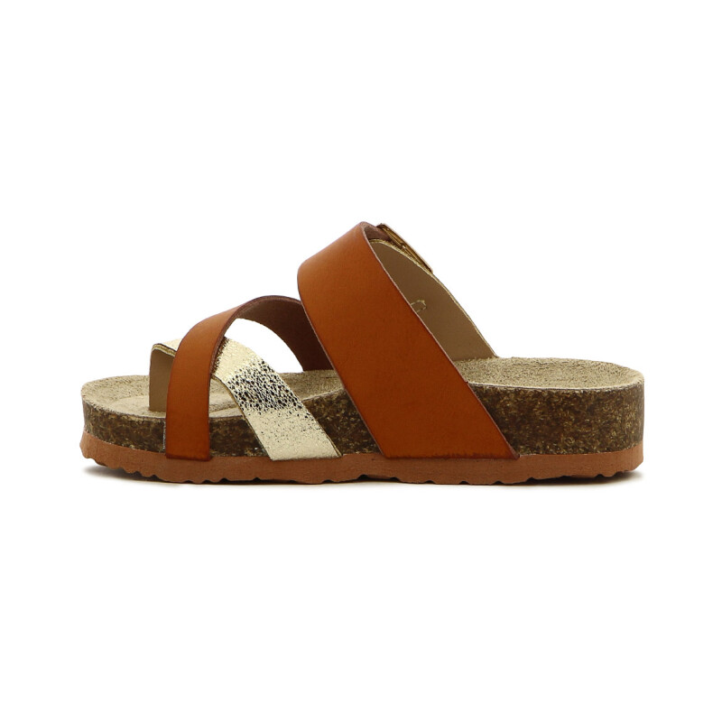 Sandalias Niño Angus Tira Con Hebilla Marron-dorado