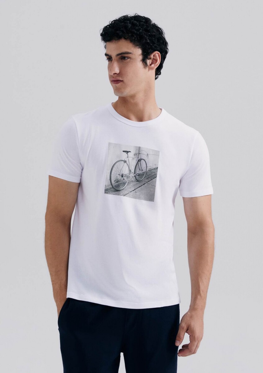 CAMISETA MANGA CORTA CON ESTAMPA - BLANCO 