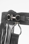 Cinturón con flecos hebilla negro