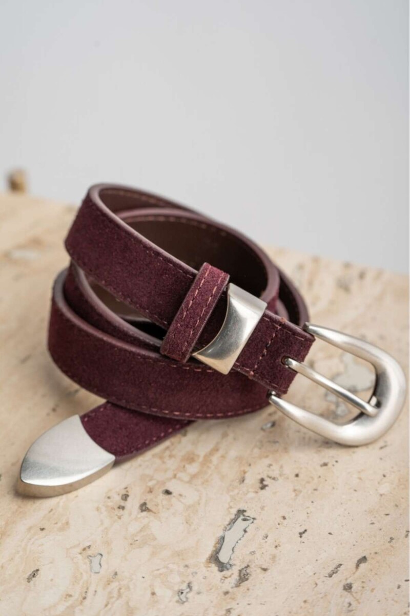 Cinto Hebilla Rectangular - Berenjena 