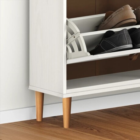 ZAPATERA 4 PUERTAS MADERA MACIZA DORMITORIO Color blanco