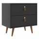 Mesa De Luz Cabecera Padua Nordica Cajones Dormitorio Negro