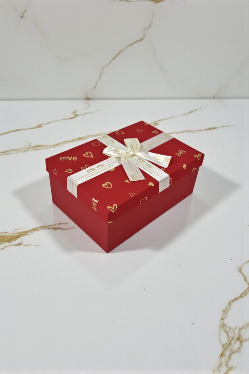 Caja rigida - 15,5x22,5x9,5 cm - ROJO- For You 