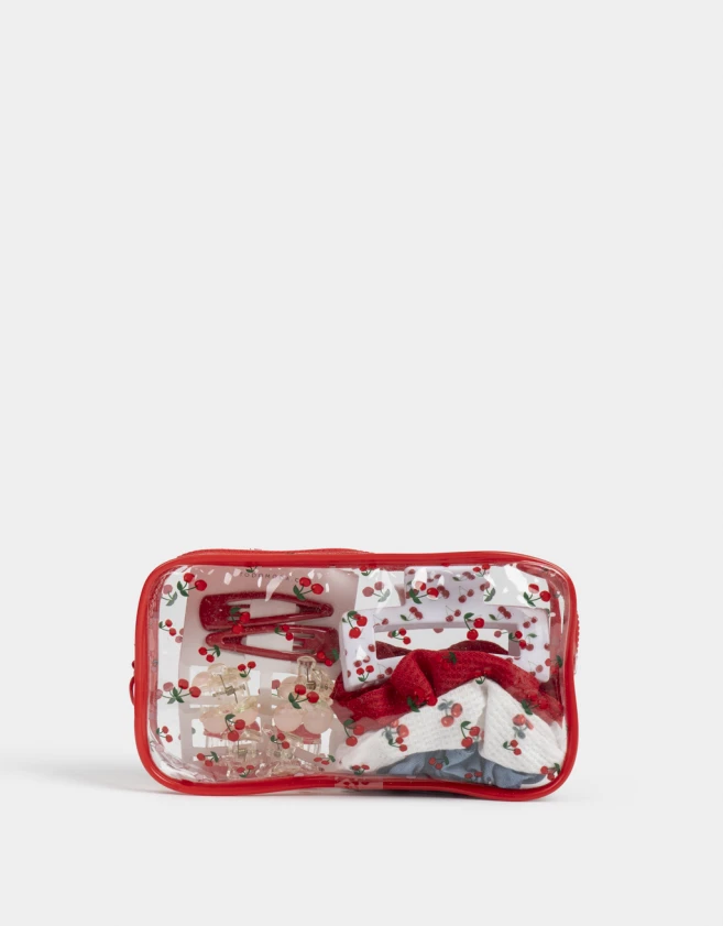 Accesorios Pelo Set Portacosmético Set De Acc. De Pelo Y Otros - Rojo Cereza