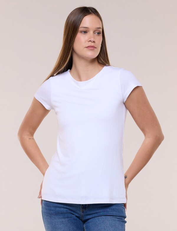 Remera Basica Manga Corta BLANCO