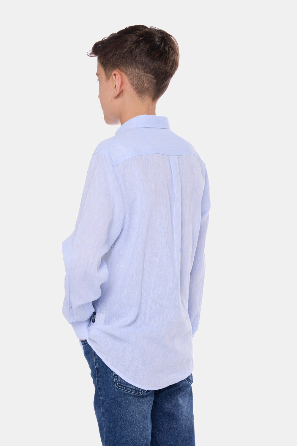 CAMISA DE LINO Celeste