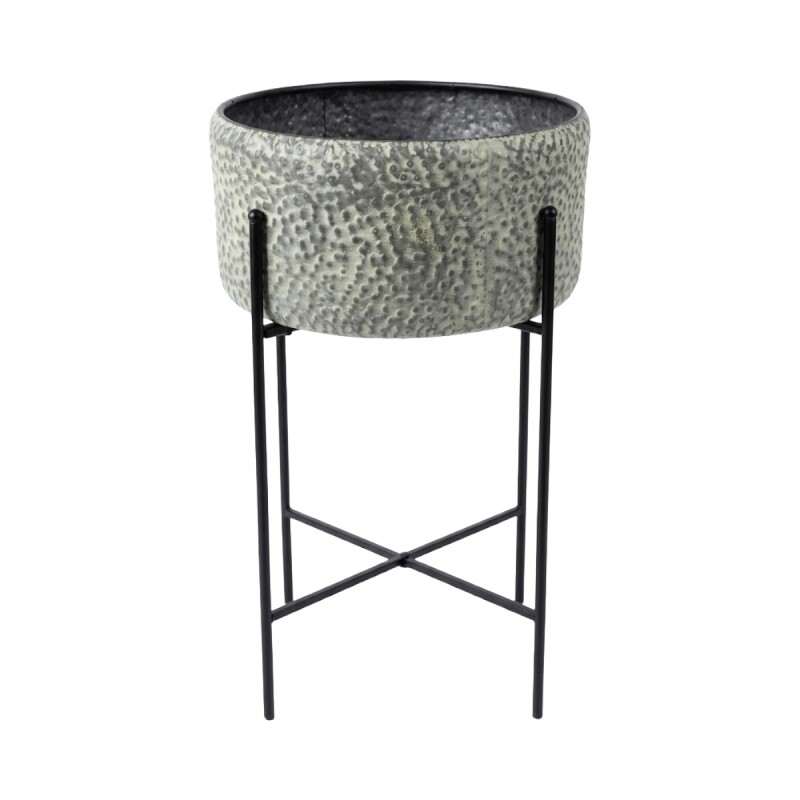PORTA MACETERO METAL VERDE C/BASE MED Unica