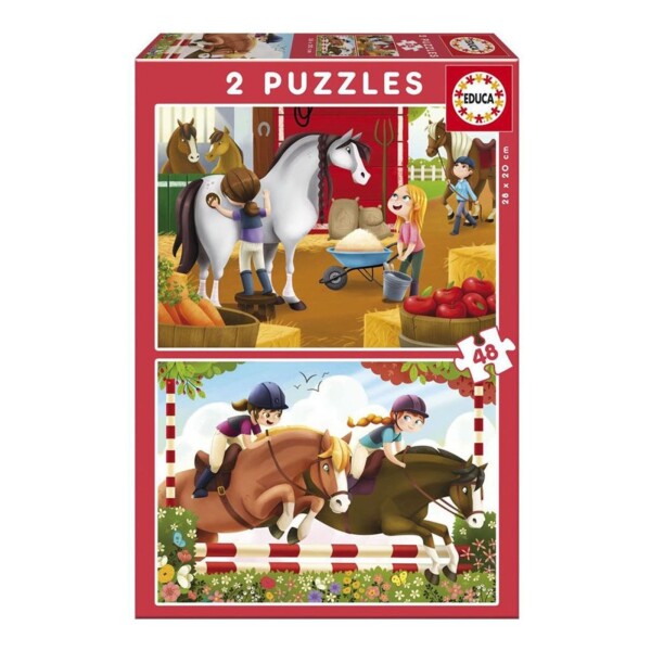 Set Puzzle Caballo Establo Rompecabezas Niños Educa Bebe Set Puzzle Caballo Establo Rompecabezas Niños Educa Bebe