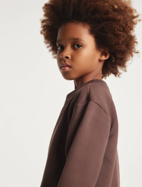 BUZO INFANTIL EN ALGODÓN - MARRÓN VERDE