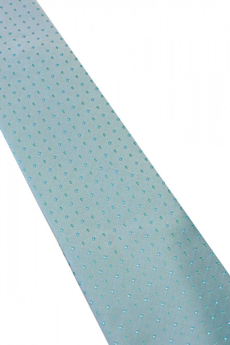 Corbata con pañuelo 8 cm VERDE AGUA