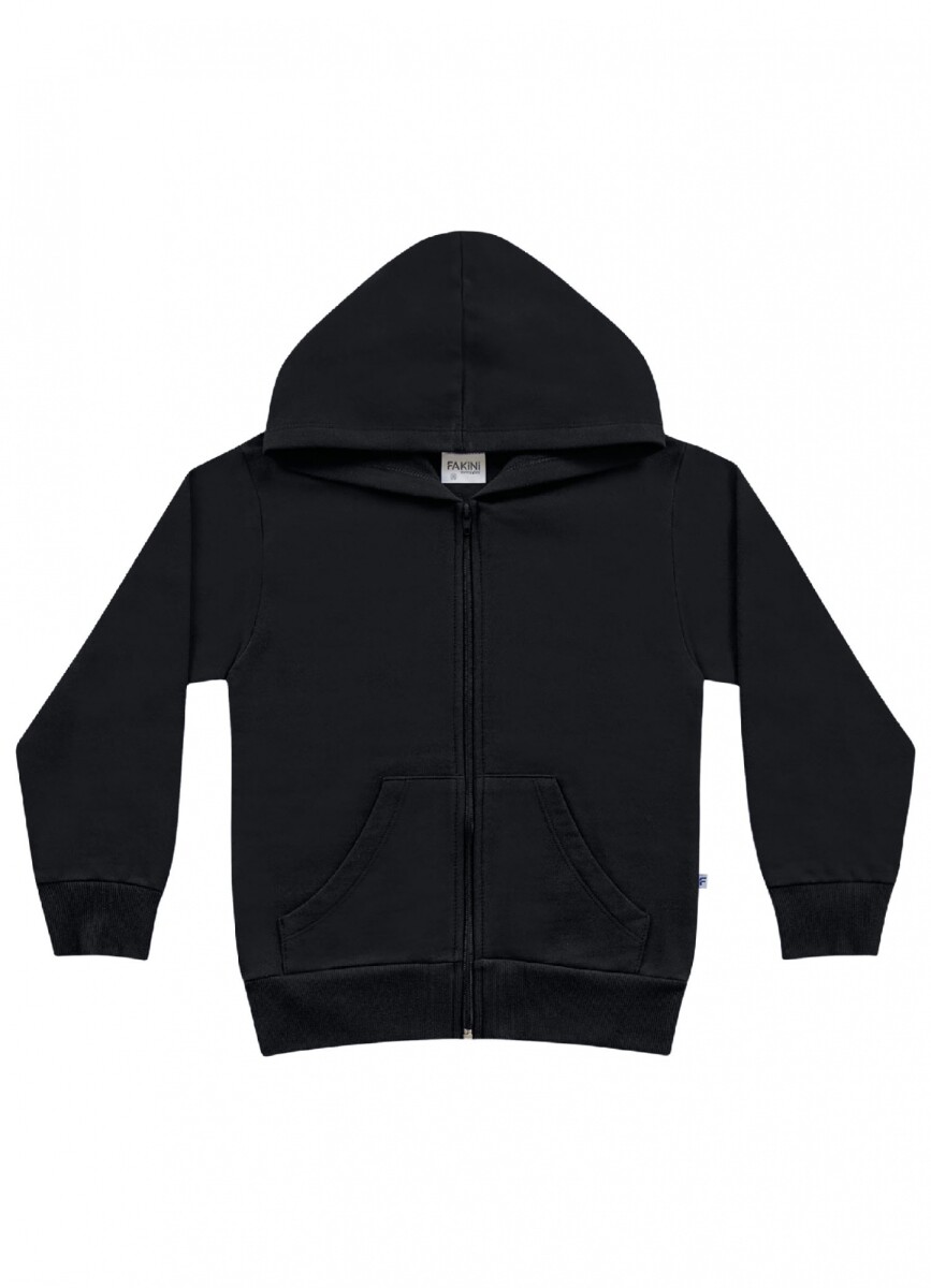 Chaqueta con capucha y bolsillo canguro - UNISEX - Negro 