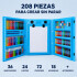 Set Kit Arte Dibujo Y Pinturas 208 Piezas Valija Infantil Variante Color Azul