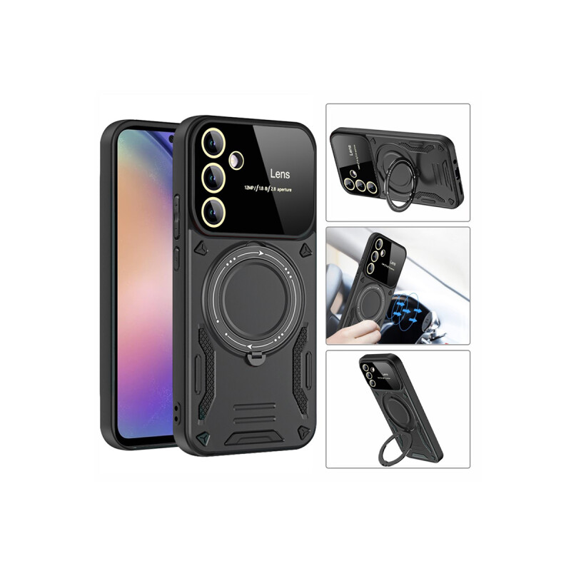 Protector para Samsung Galaxy A55 Anillo Magsafe negro Protector Para Samsung Galaxy A55 Anillo Magsafe Negro