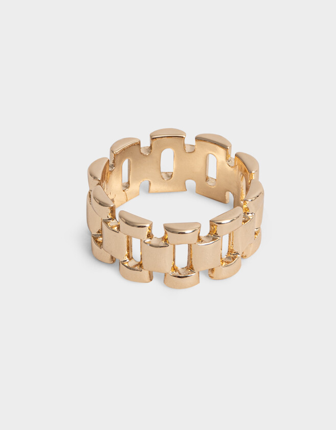 Anillos Medianos y Grandes De metal Anillo De Metal Bold - Dorado