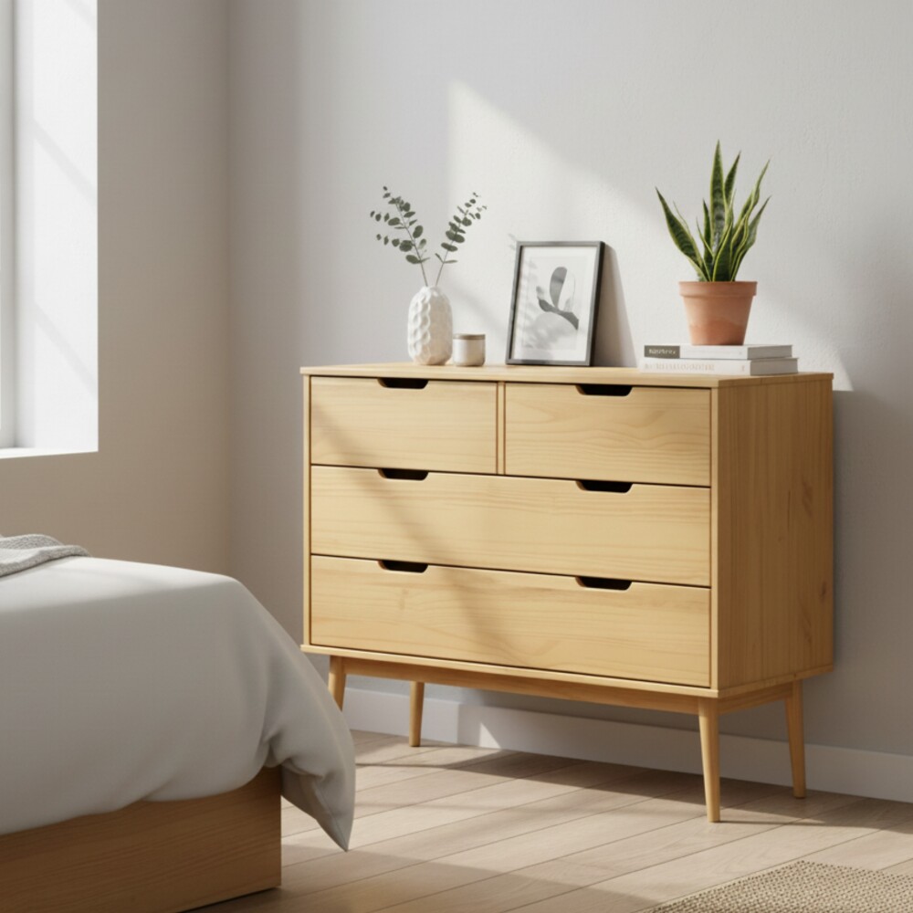 Cómoda 4 Cajones - Linea Nordica Roble