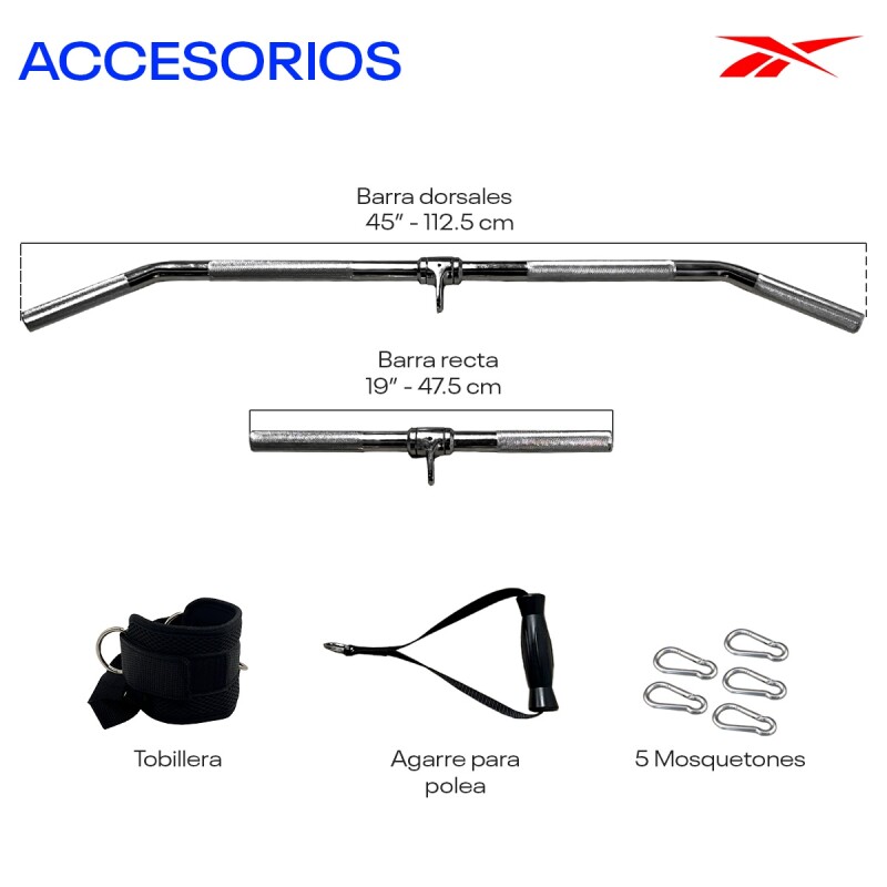 Gimnasio Multifunción Reebok Energy+ 90Kg Plateado