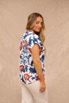 BLUSA MAGDA ESTAMPADO AZUL Y ROJO BLUSA MAGDA ESTAMPADO AZUL Y ROJO