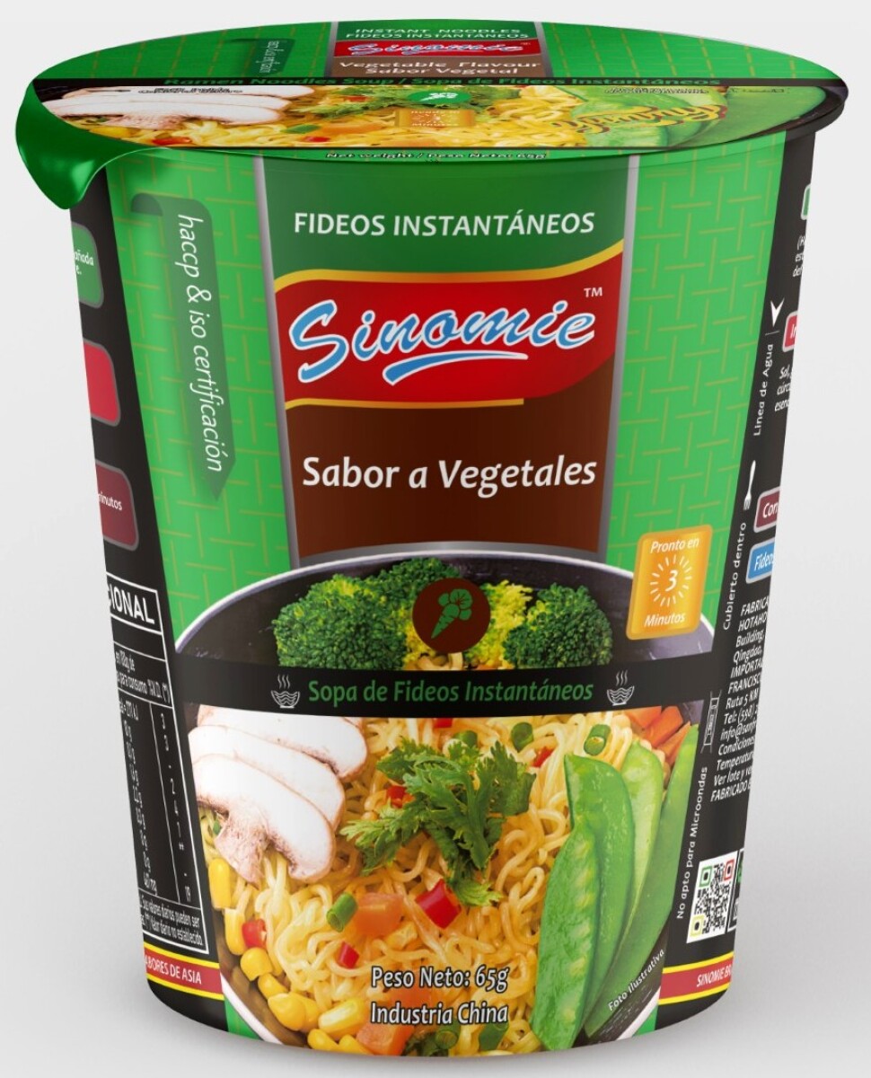 SOPA FIDEOS VASO SINOMIE 65 G VEGETALES 