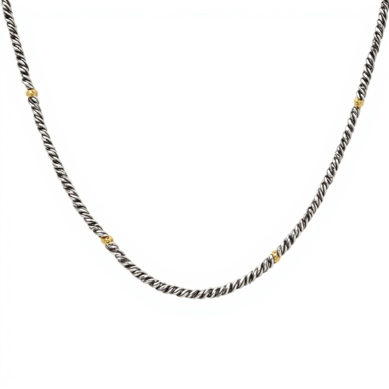 Cadena Tourbillon-Plata y Oro-Sin Piedra-CD5002 sinpiedra