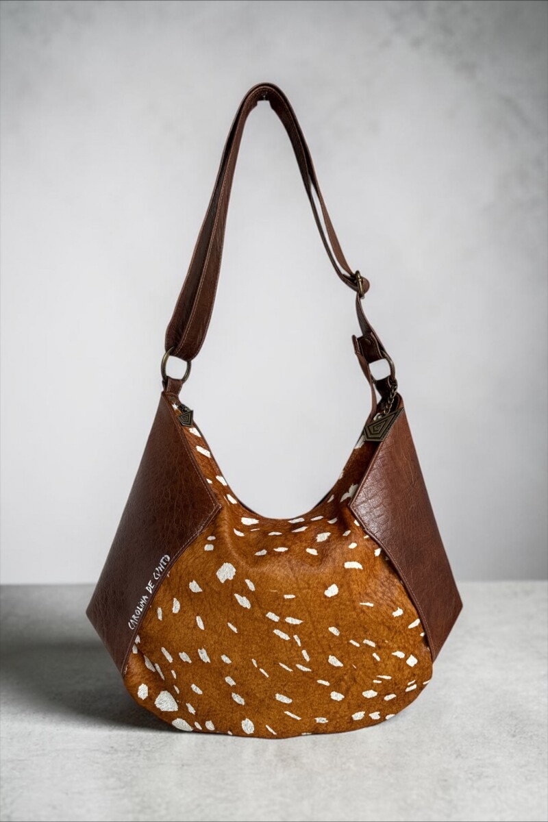 Cartera Gema Chocolate Combinada Con Print Y Arte 