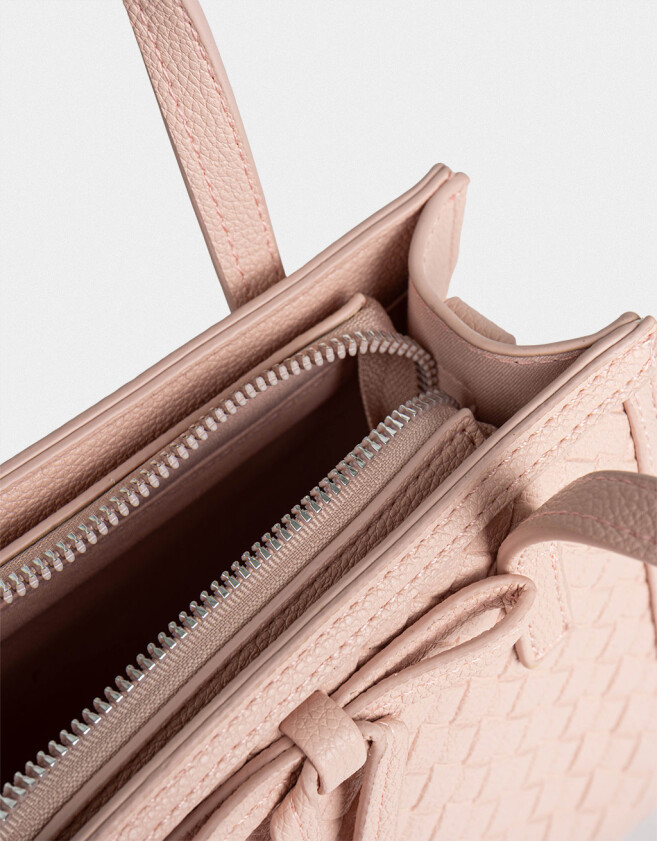 City Tendencia Cartera Mini City Trenzada - Rosa Viejo