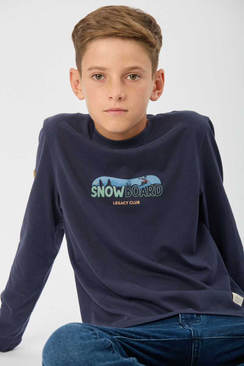 REMERA ESTAMPADA - Azul 