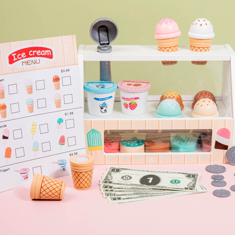 Puesto Helados Madera Imitación Heladería Juguete Puesto Helados Madera Imitación Heladería Juguete