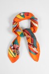 Pañuelo geométrico colorblock naranja