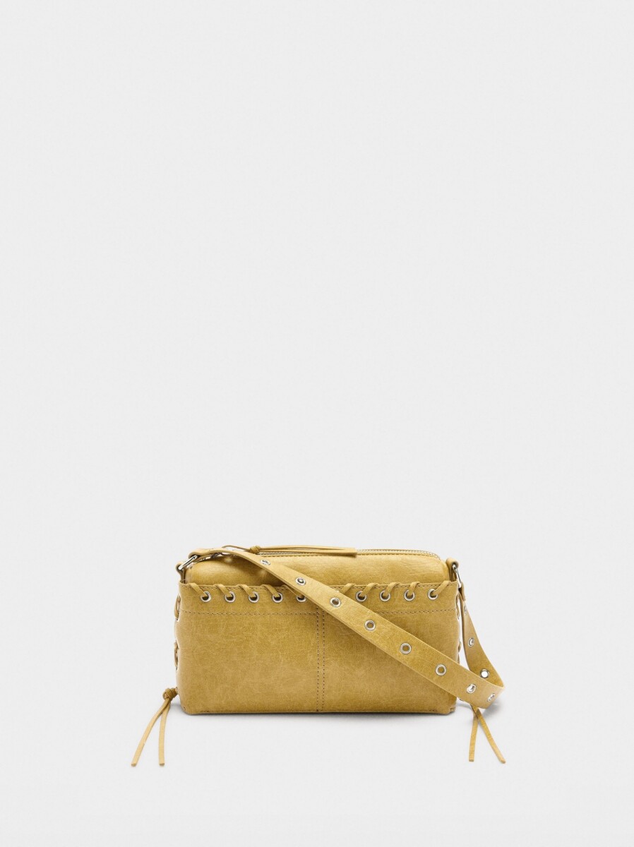 Bolso De Hombro Trenzado - mostaza 