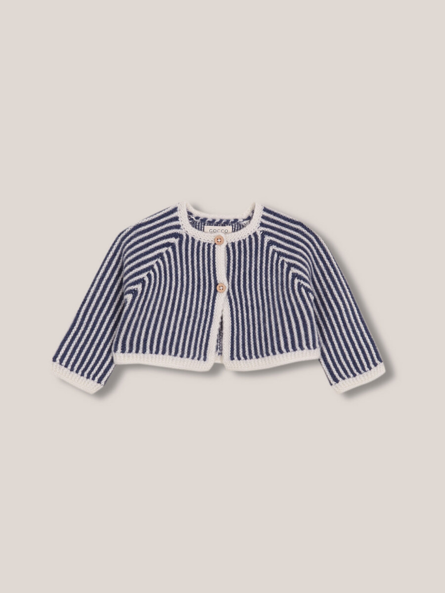Chaqueta De Rayas Azul Pato