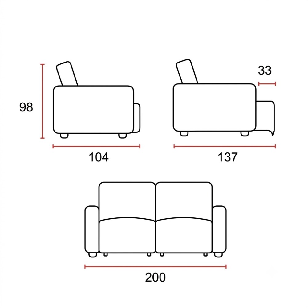 SILLÓN SOFÁ DOMINI 2 CUERPOS RETRACTIL AJUSTABLE BEIGE