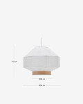 Pantalla para lámpara de techo Hila de papel blanco y chapa de madera natural Ø 55 cm