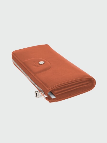Longchamp -Billetera clásica de cuero Le pliage cuir Marrón