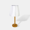LAMPARA BLANCA C/BASE MADERA P/MESA 45.5X21.5CM Unica