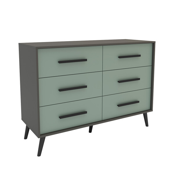 COMODA MODELO FINLANDIA COLOR GRAFITE/VERDE Comoda Modelo Finlandia Color Grafite/verde