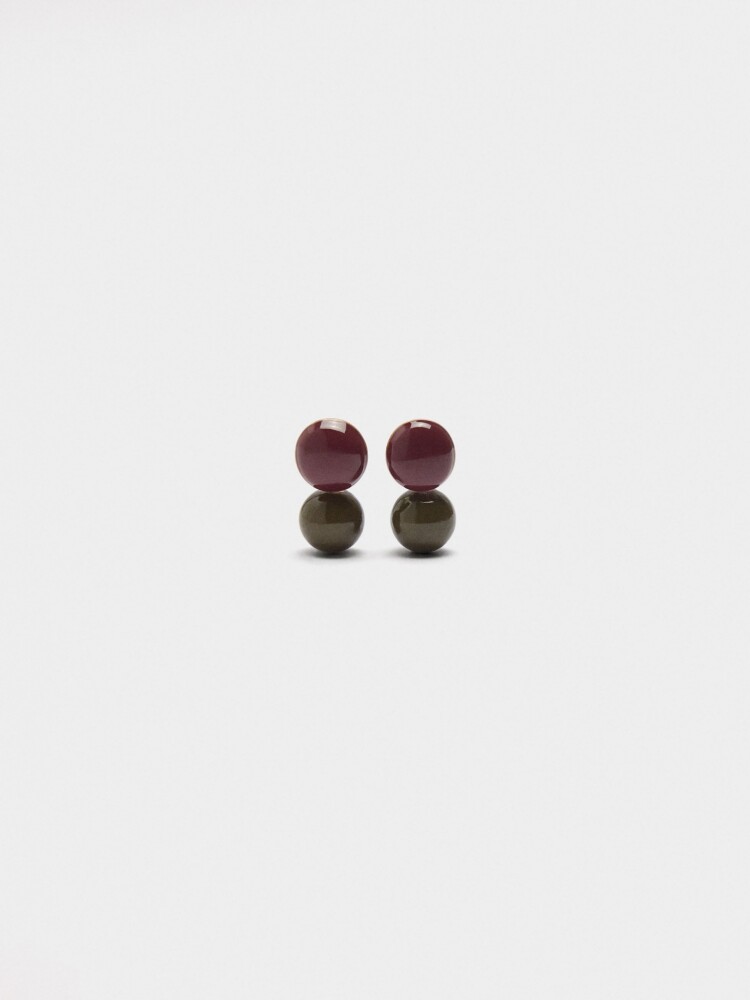 Pendientes Esmaltados Con Esferas multicolor