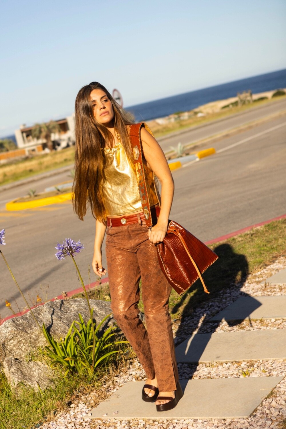 Cartera Estrellas Crocco Caramel