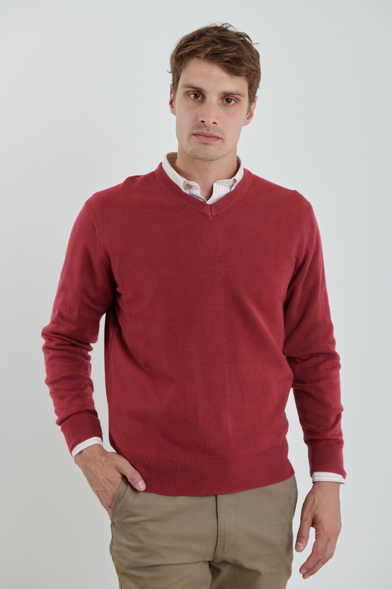 SWEATER V HARRINGTON URBAN - Bordo 