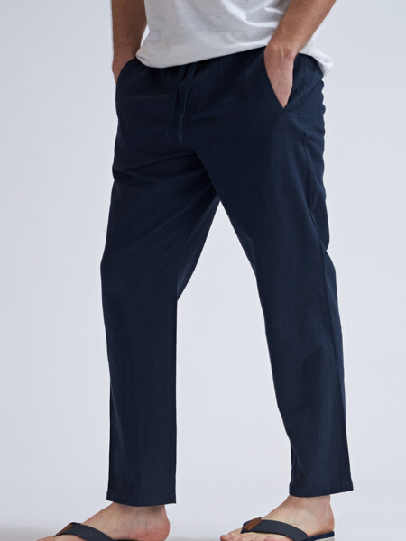 Pantalón de lino Azul Marino