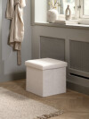 Puf NYSTED 38x38 con almacenaje felpa blanco Puf NYSTED 38x38 con almacenaje felpa blanco