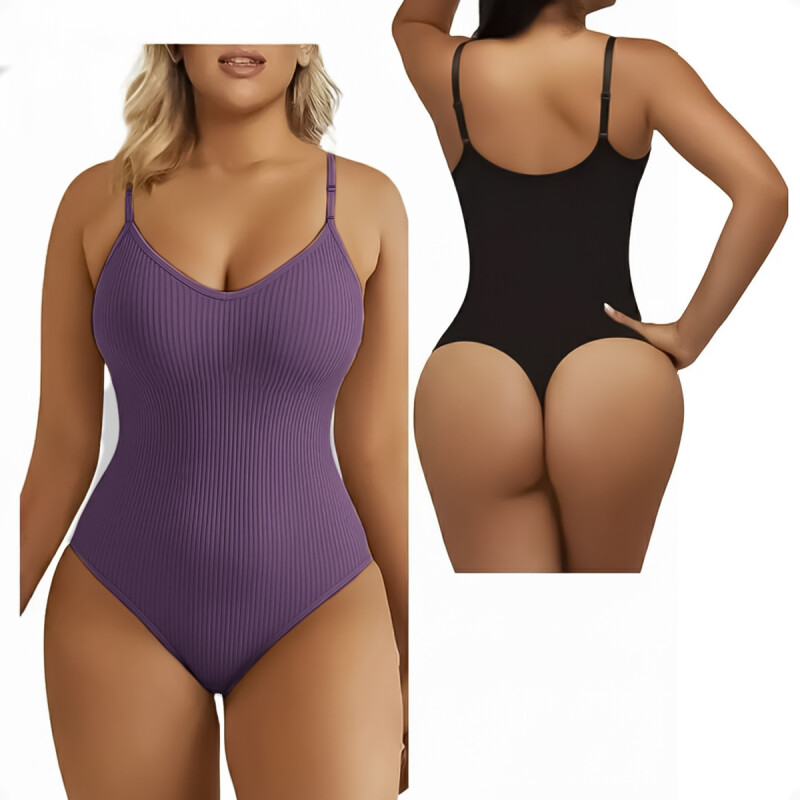 Body Faja Modelador Reductor Con Broche con relleno Lila