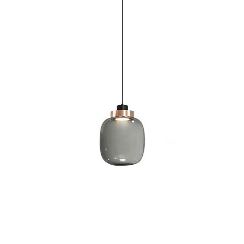 Lámpara colgante ovalado de vidrio fumé 27x18cm AI9830