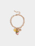 Pulseras Flexibles Con flores Pulsera Flexible Con Dijes - Dorado