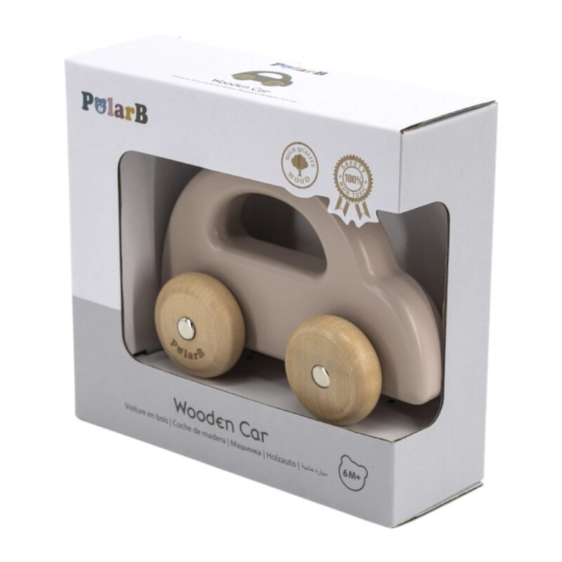 Autito de arrastre madera Beige