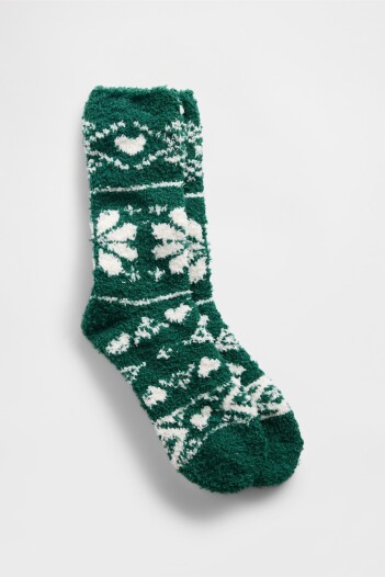 Medias Cozy Mujer Green Snowflake