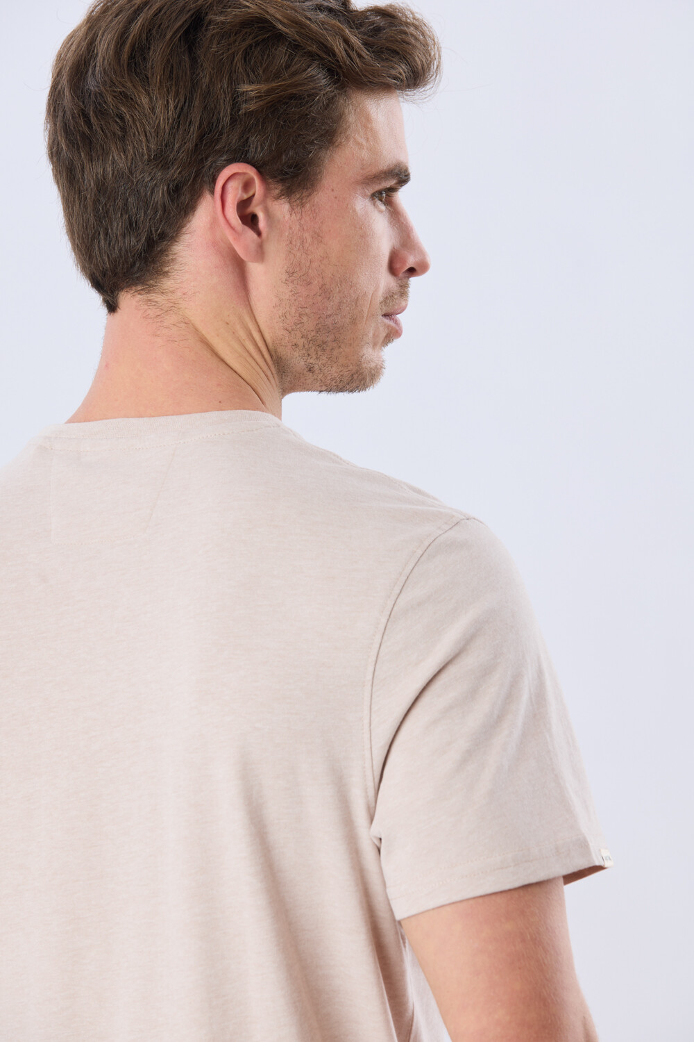 REMERA ESTAMPADA DE ALGODÓN Beige